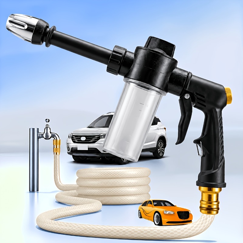 Pressure Washer Foam Gun - ปืนฉีดน้ำแรงดันสูงสำหรับล้างรถ พร้อมขวดโฟม – ปืนฉีดน้ำอเนกประสงค์ เหมาะสำหรับใช้กับสัตว์เลี้ยง รถจักรยานยนต์